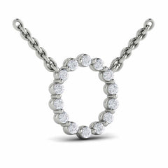 Diamond  Alphabet Pendant Necklace, O