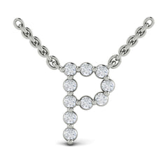 Diamond Alphabet Pendant Necklace, P