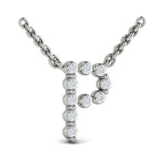 Diamond  Alphabet Pendant Necklace, P