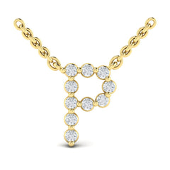 Diamond Alphabet Pendant Necklace, P