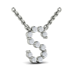 Diamond  Alphabet Pendant Necklace, S