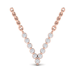 Diamond Alphabet Pendant Necklace, V