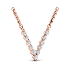 Diamond Alphabet Pendant Necklace, V