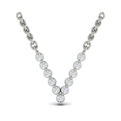 Diamond Alphabet Pendant Necklace, V