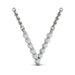 Diamond  Alphabet Pendant Necklace, V