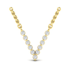 Diamond Alphabet Pendant Necklace, V