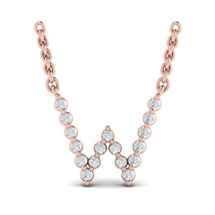 Diamond Alphabet Pendant Necklace, W