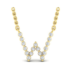 Diamond Alphabet Pendant Necklace, W
