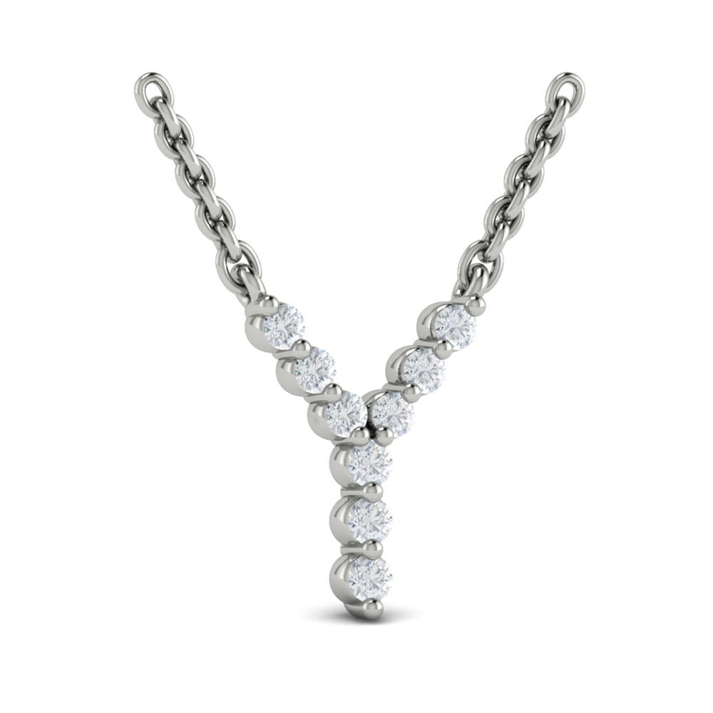 Diamond  Alphabet Pendant Necklace, Y