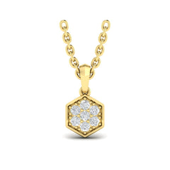 Diamond Cluster Honeycomb Pendant Necklace