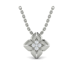 Diamond Vlora Star Floral Pendant Necklace