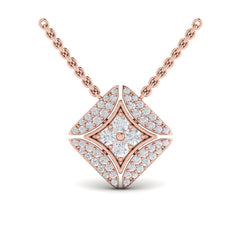 Diamond Vlora Star with Channel Set Diamond Cluster Pendant Necklace