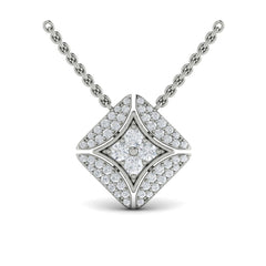 Diamond Vlora Star with Channel Set Diamond Cluster Pendant Necklace
