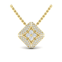 Diamond Vlora Star with Channel Set Diamond Cluster Pendant Necklace