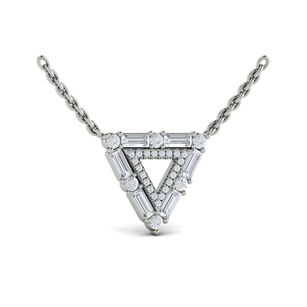 Diamond Baguette Double Trinity Necklace