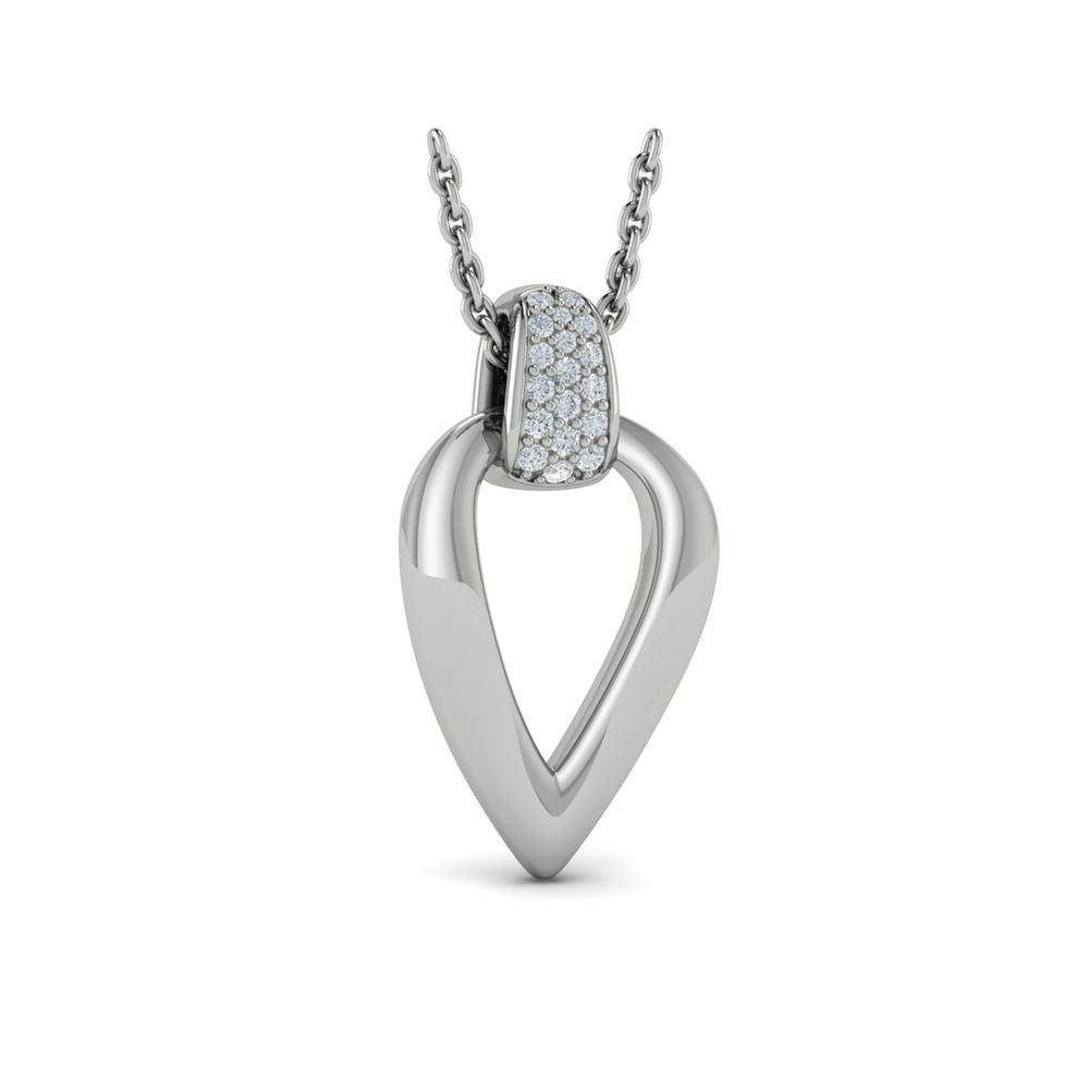 Diamond Accent Open Tear Drop Link Pendant