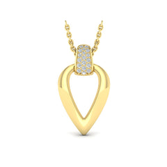 Diamond Accent Open Tear Drop Link Pendant