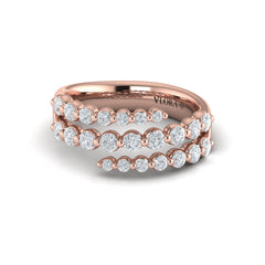 Diamond Three Row Wrap Ring