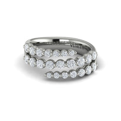 Diamond Three Row Wrap Ring