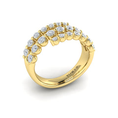 Diamond Three Row Wrap Ring