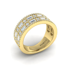 Diamond Baguette Multi-Row Ring