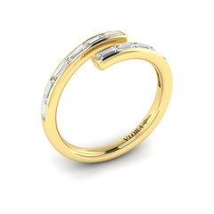 Channel Set Diamond Baguette Open Wrap Ring