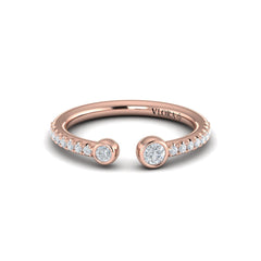 Graduating Diamond Open Ring
