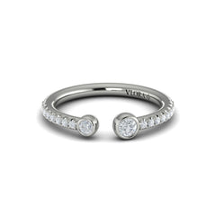 Graduating Diamond Open Ring