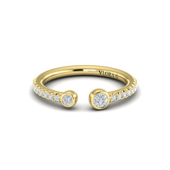 Graduating Diamond Open Ring