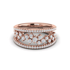 Floating Diamond Cluster Ring
