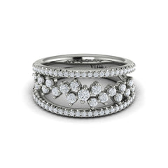 Floating Diamond Cluster Ring