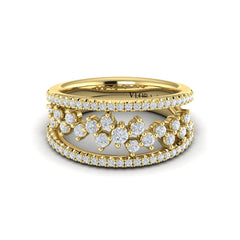 Floating Diamond Cluster Ring