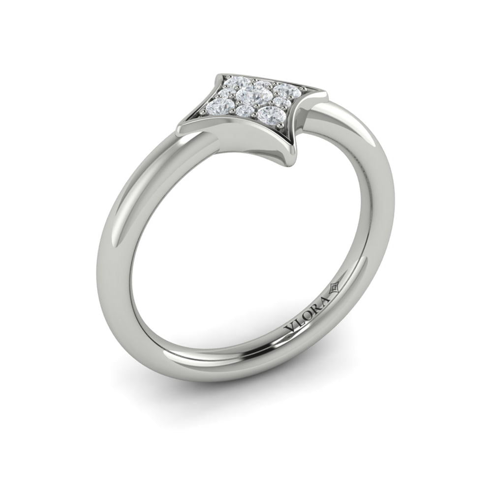 Channel Set Diamond Cluster Vlora Star Ring