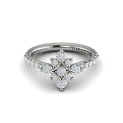 Floating Diamond Floral and Vlora Star Ring