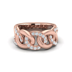 Diamond Interlacing Link Ring