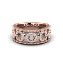 Diamond Open Honeycomb Link Ring