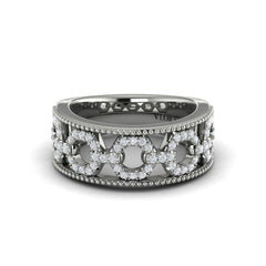 Diamond Open Honeycomb Link Ring