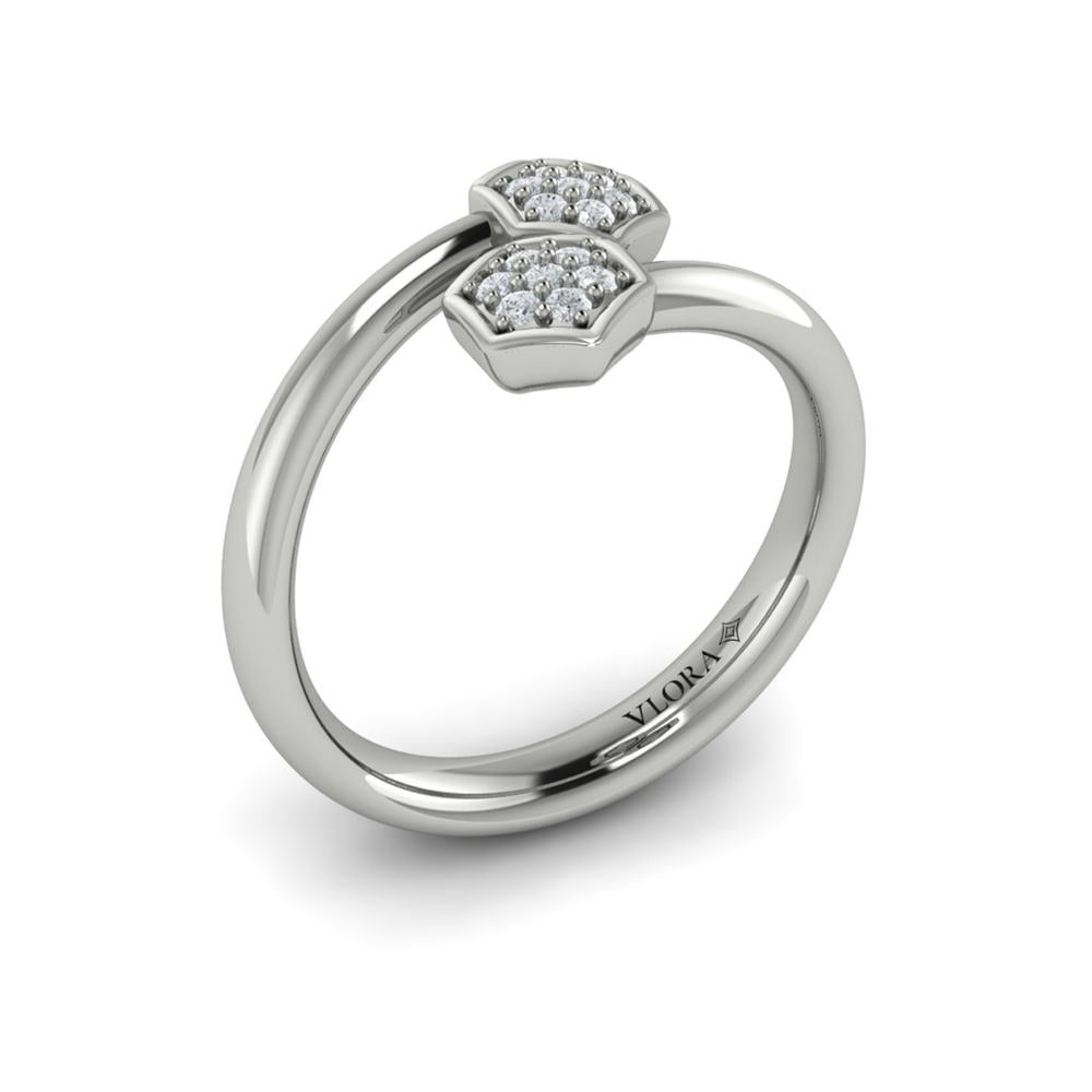Diamond Cluster Honeycomb Wrap Ring
