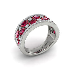 Multi Diamond and Ruby Statement Ring