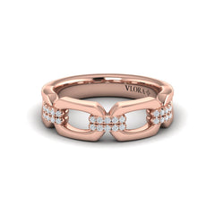 Diamond Accent East West Open Oval Link Ring