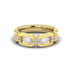 Diamond Accent East West Open Oval Link Ring