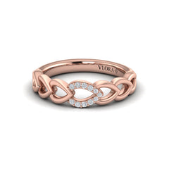 Diamond Accent Open Multi Tear Drop Link Ring