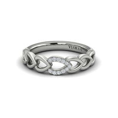 Diamond Accent Open Multi Tear Drop Link Ring