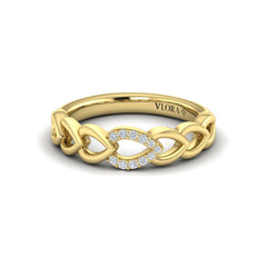 Diamond Accent Open Multi Tear Drop Link Ring