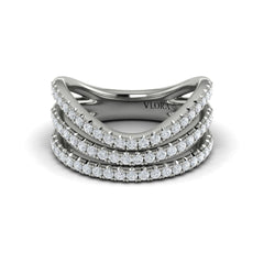 Diamond Multi-Row Curved Statement Ring