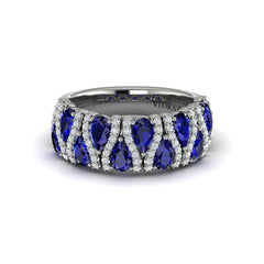 Multi Diamond and Sapphire Statement Ring