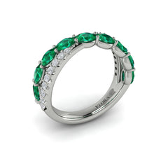 Multi Diamond and Emerald Twist Statement Ring