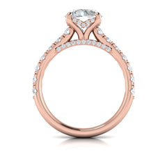 Timeless Cathedral Engagement Ring with Hidden Halo