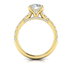 Timeless Cathedral Engagement Ring with Hidden Halo