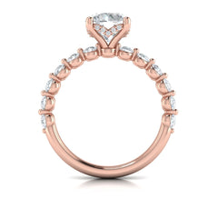 Classic Round Engagement Ring with Floating Diamond Band